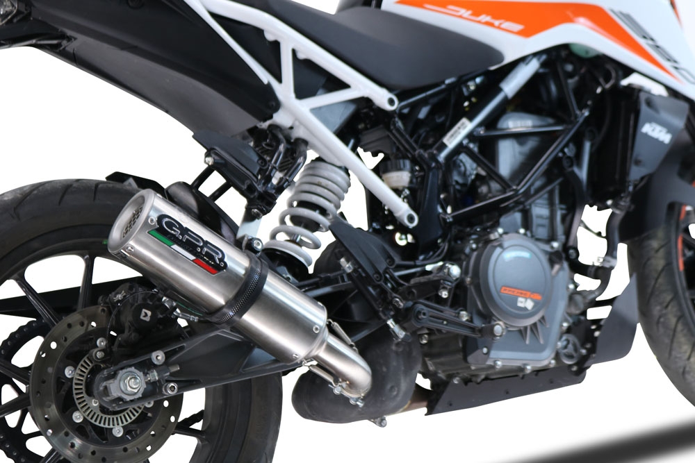 Esapament GPR compatibil cu Ktm Duke 125 2021 Evacuare slip-on de curse, inclusiv cot de legătură,M3 Inox 