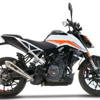 Exhaust compatible with Ktm Duke 250 2021-2023, Powercone Evo, Homologated legal slip-on exhaust including removable db killer and link pipe