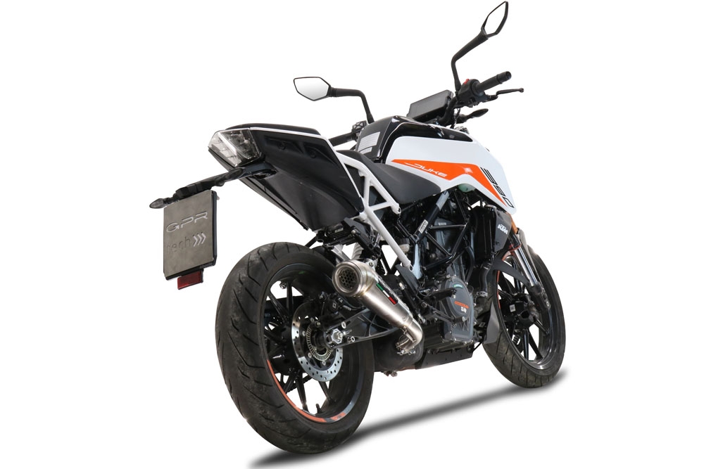 Exhaust compatible with Ktm Duke 250 2021-2023, Powercone Evo, Homologated legal slip-on exhaust including removable db killer and link pipe