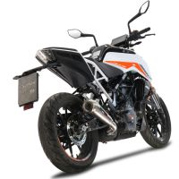 Exhaust compatible with Ktm Duke 250 2021-2023, Powercone Evo, Homologated legal slip-on exhaust including removable db killer and link pipe