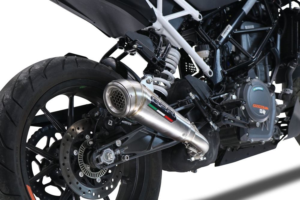 Exhaust compatible with Ktm Duke 250 2021-2023, Powercone Evo, Homologated legal slip-on exhaust including removable db killer and link pipe