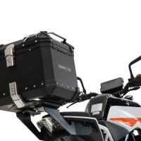 Top case GPR TECH  Ktm Duke 390 2021/2023 e5 Zwart Topcase din aluminiu, culoare neagră, inclusiv portbagaj și placă specifică Capacitate 26 litri.