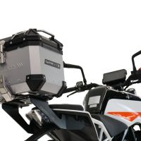 Top case GPR TECH  Ktm Duke 125 2017/2020 e4 Zilver Topcase din aluminiu, culoare argintie, inclusiv portbagaj și placă specifică Capacitate 45 litri.