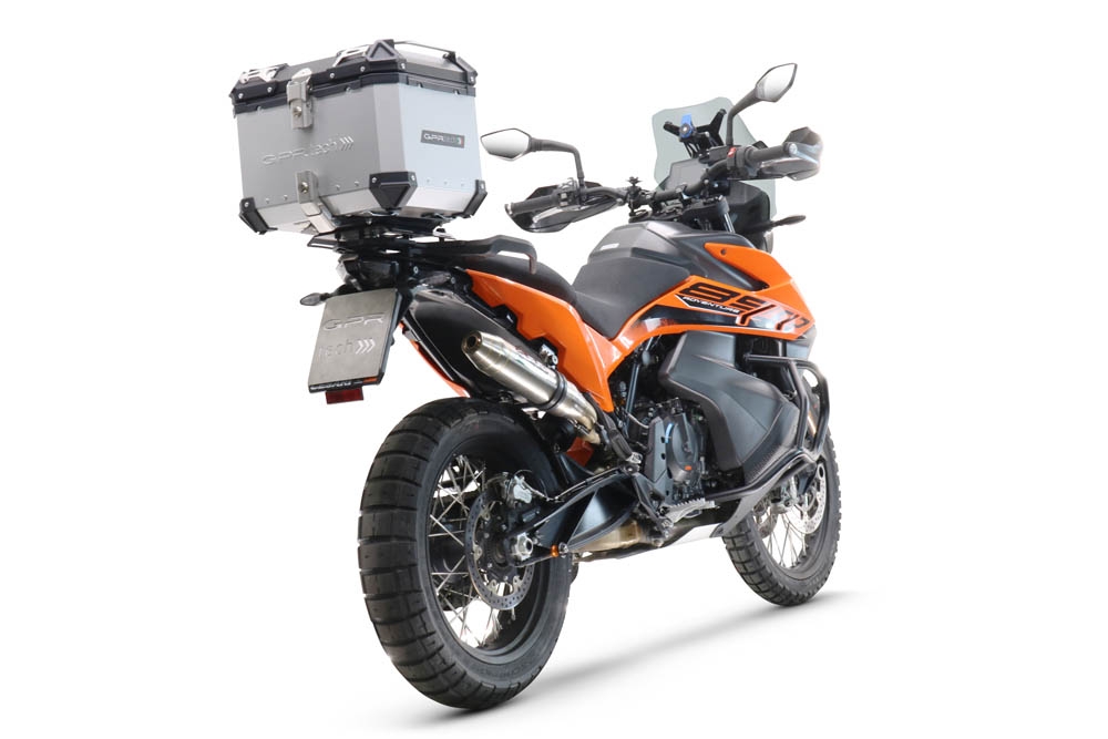 Top case GPR TECH compatible with  Ktm SMT 890 2023/2024 e5 GPR TECH Top case in aluminum, silver color with specific plate included Capacity 45 LT.