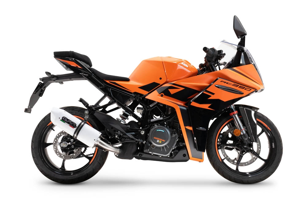 Esapament GPR compatibil cu Ktm Rc 390 2022 Evacuare slip-on omologata, inclusiv db killer detașabil și cot de legătură,Albus Evo4