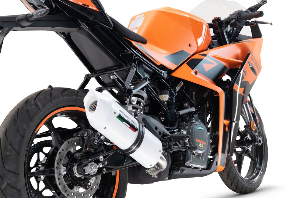 Esapament GPR compatibil cu Ktm Rc 390 2022 Evacuare slip-on omologata, inclusiv db killer detașabil și cot de legătură,Albus Evo4