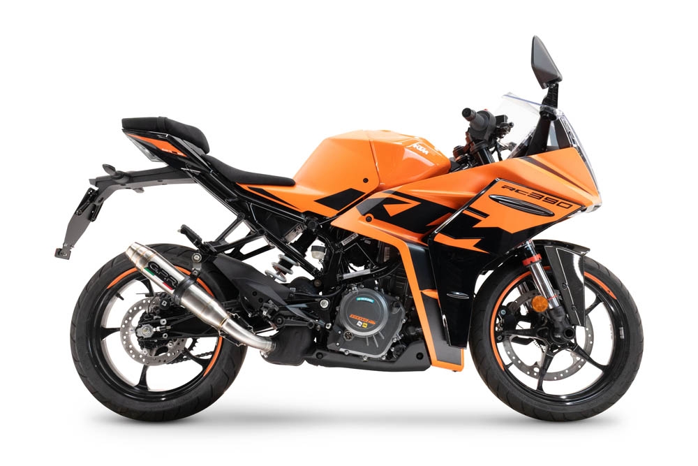 Esapament GPR compatibil cu Ktm Rc 390 2022 Evacuare slip-on omologata, inclusiv db killer detașabil și cot de legătură,Deeptone Inox