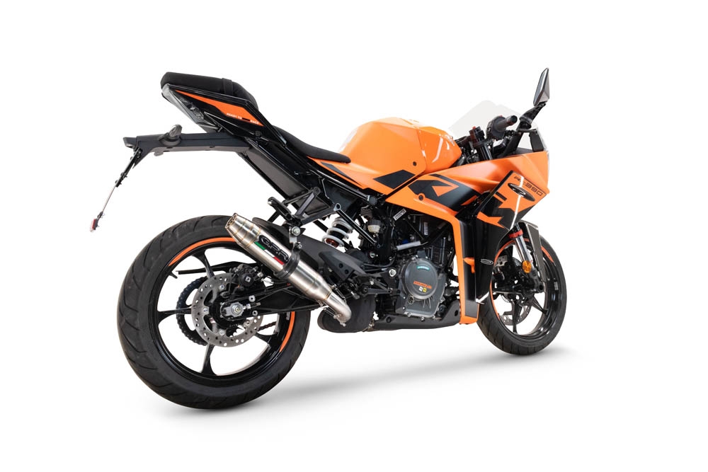 Esapament GPR compatibil cu Ktm Rc 390 2022 Evacuare slip-on omologata, inclusiv db killer detașabil și cot de legătură,Deeptone Inox