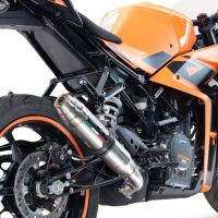 Esapament GPR compatibil cu Ktm Rc 390 2022 Evacuare slip-on omologata, inclusiv db killer detașabil și cot de legătură,Deeptone Inox