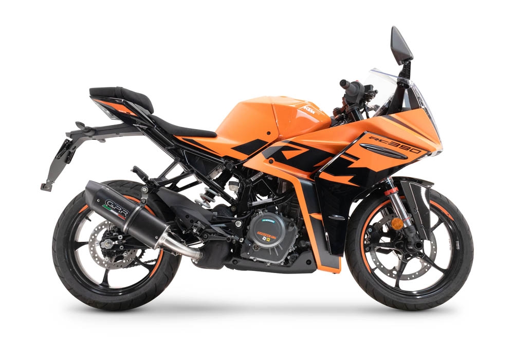 Esapament GPR compatibil cu Ktm Rc 390 2022 Evacuare slip-on de curse, inclusiv cot de legătură și dbkiller detașabil,Furore Nero