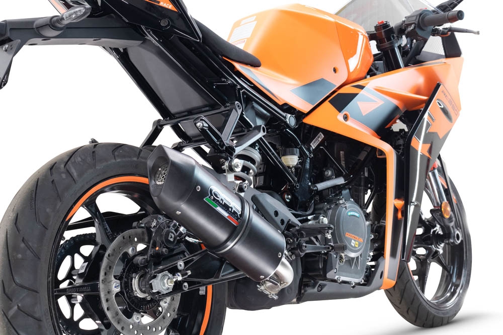 Esapament GPR compatibil cu Ktm Rc 390 2022 Evacuare slip-on de curse, inclusiv cot de legătură și dbkiller detașabil,Furore Nero