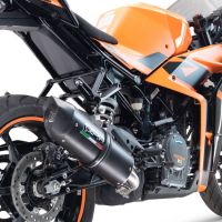 Esapament GPR compatibil cu Ktm Rc 390 2022 Evacuare slip-on de curse, inclusiv cot de legătură și dbkiller detașabil,Furore Nero