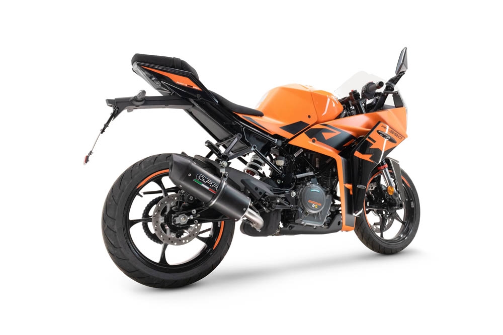 Esapament GPR compatibil cu Ktm Rc 390 2022 Evacuare slip-on de curse, inclusiv cot de legătură și dbkiller detașabil,Furore Nero