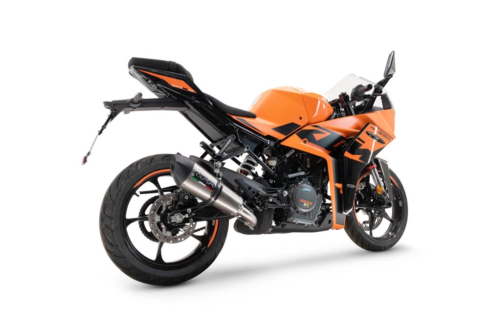 Esapament GPR compatibil cu Ktm Rc 390 2022 Evacuare slip-on omologata, inclusiv db killer detașabil și cot de legătură,M3 Inox 