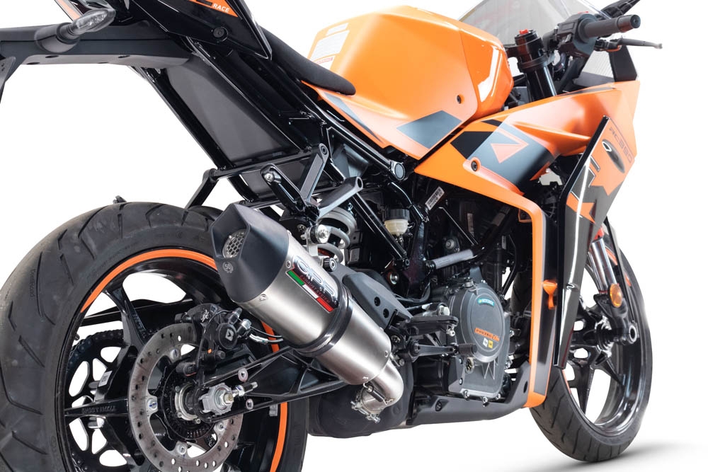 Esapament GPR compatibil cu Ktm Rc 390 2022 Evacuare slip-on omologata, inclusiv db killer detașabil și cot de legătură,M3 Inox 