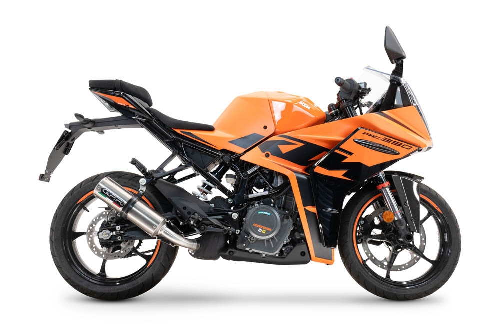 Esapament GPR compatibil cu Ktm Rc 125 2021 Evacuare slip-on de curse, inclusiv cot de legătură,M3 Inox 