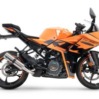 Esapament GPR compatibil cu Ktm Rc 125 2021 Evacuare slip-on de curse, inclusiv cot de legătură,M3 Inox 