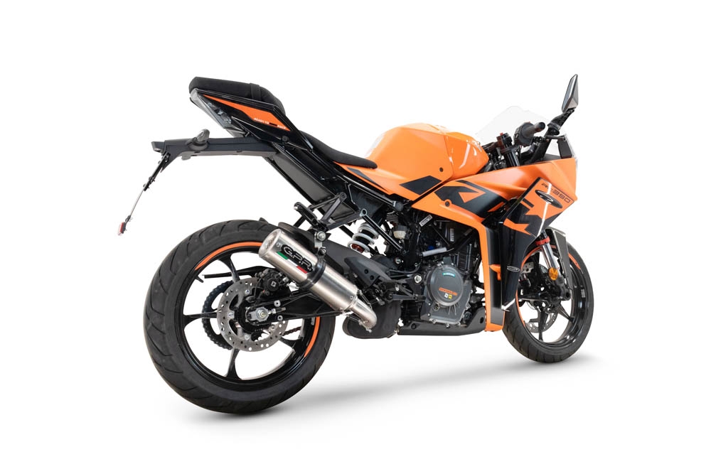Esapament GPR compatibil cu Ktm Rc 125 2021 Evacuare slip-on de curse, inclusiv cot de legătură,M3 Inox 