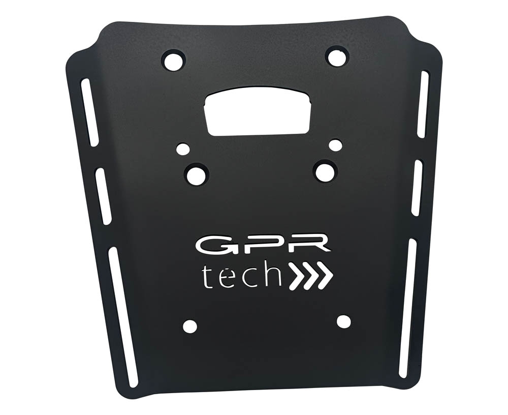 GPR TECH compatible with  Moto Morini X-CAPE 650 2021/2024 e5 GPR TECH SPECIFIC TITANIUM PLATE TOP CASE-ALPITECH 35/55 LT compatible with original luggage rack,titanium made with 4 anchor points