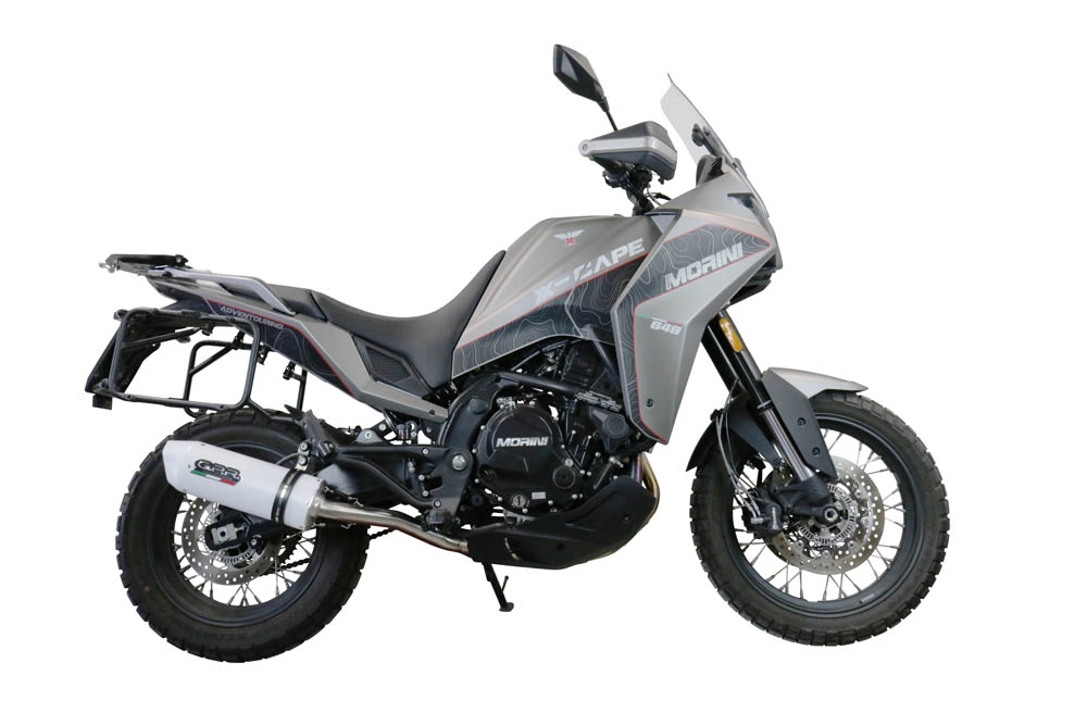 Exhaust compatible with Moto Morini X-CAPE 650 2021-2024, Albus Evo4, Homologated legal Mid-full system exhaust, including removable db killer and catalyst