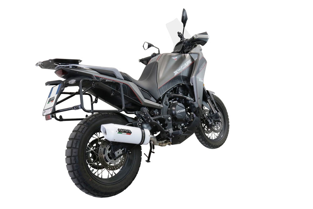 Exhaust compatible with Moto Morini X-CAPE 650 2021-2024, Albus Evo4, Homologated legal Mid-full system exhaust, including removable db killer and catalyst