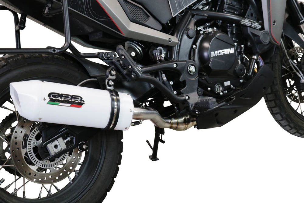 Exhaust compatible with Moto Morini X-CAPE 650 2021-2024, Albus Evo4, Homologated legal Mid-full system exhaust, including removable db killer and catalyst