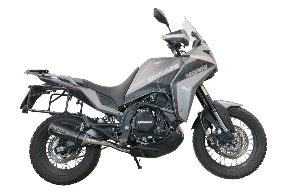 Esapament GPR compatibil cu Moto Morini X-CAPE 650 2021  Sistem omologat legal de evacuare Mid-full, inclusiv db killer și catalizator detașabil,M3 Black Titanium