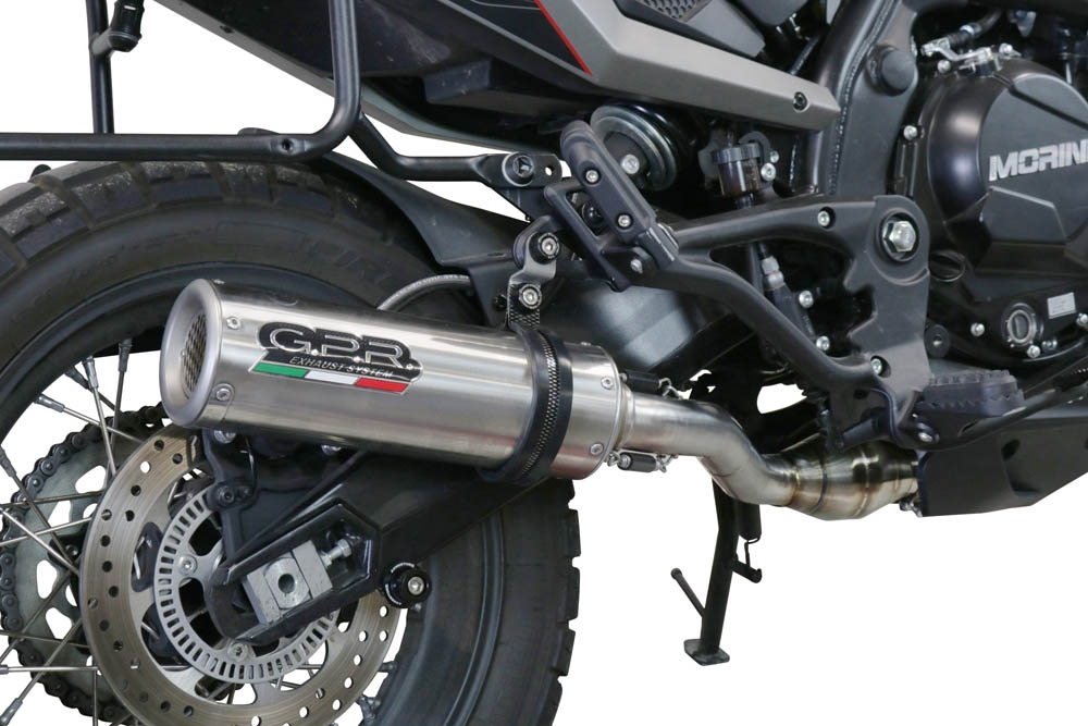Exhaust compatible with Moto Morini X-CAPE 650 2021-2024, M3 Inox , Homologated legal Mid-full system exhaust, including removable db killer and catalyst