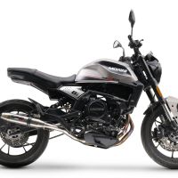 Exhaust compatible with Moto Morini Seiemmezzo Scr 2022-2024, Deeptone Inox, Homologated legal Mid-full system exhaust, including removable db killer and catalyst