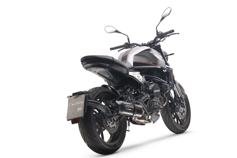Exhaust compatible with Moto Morini Seiemmezzo Scr 2022-2024, Furore Evo4 Nero, Homologated legal Mid-full system exhaust, including removable db killer and catalyst