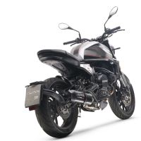 Exhaust compatible with Moto Morini Seiemmezzo Scr 2022-2024, Furore Evo4 Nero, Homologated legal Mid-full system exhaust, including removable db killer and catalyst