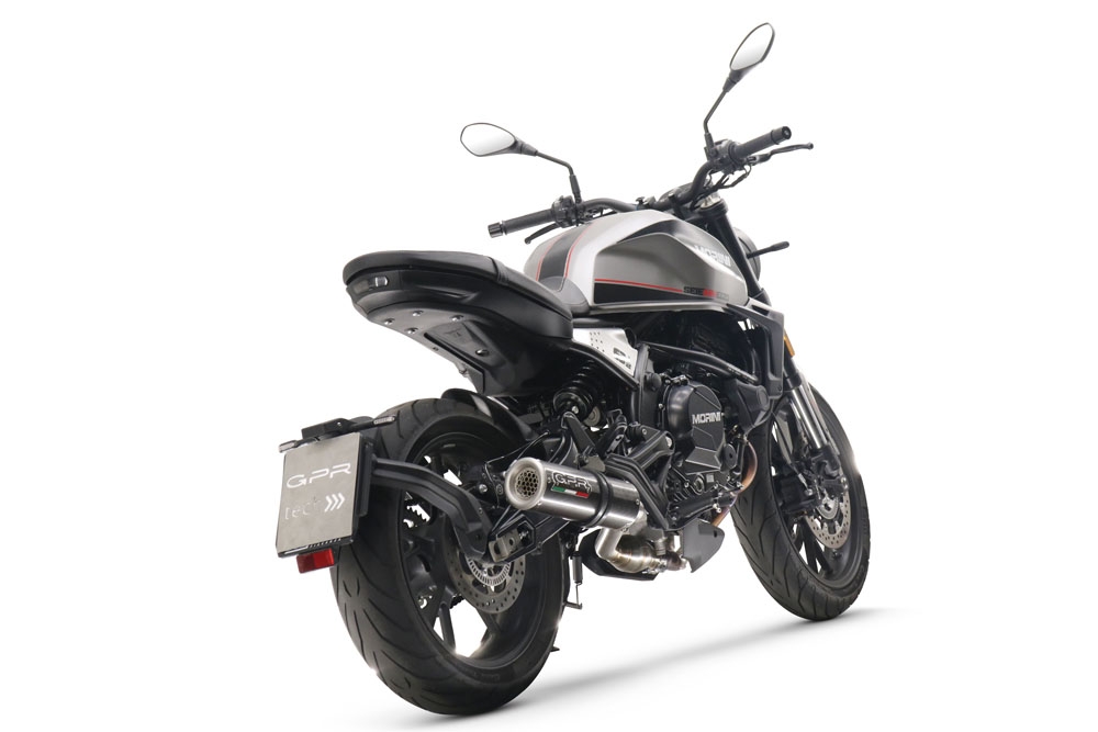 Exhaust compatible with Moto Morini Seiemmezzo Str 2022-2024, M3 Poppy , Homologated legal Mid-full system exhaust, including removable db killer and catalyst