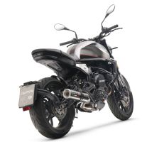 Exhaust compatible with Moto Morini Seiemmezzo Str 2022-2024, M3 Poppy , Homologated legal Mid-full system exhaust, including removable db killer and catalyst