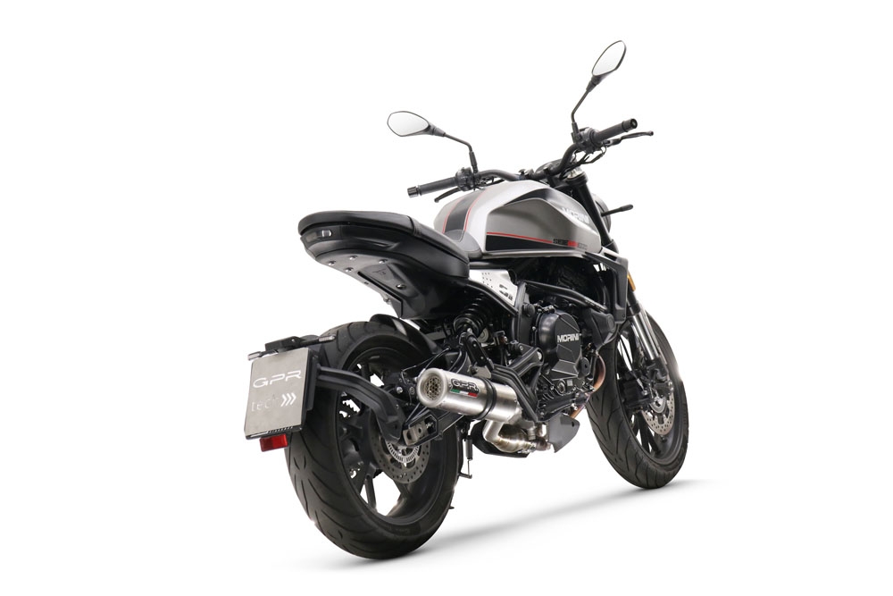 Exhaust compatible with Moto Morini Seiemmezzo Str 2022-2024, M3 Inox , Homologated legal Mid-full system exhaust, including removable db killer and catalyst