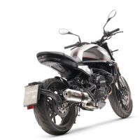 Esapament GPR compatibil cu Moto Morini Seiemmezzo Scr 2022  Sistem omologat legal de evacuare Mid-full, inclusiv db killer și catalizator detașabil,Satinox 
