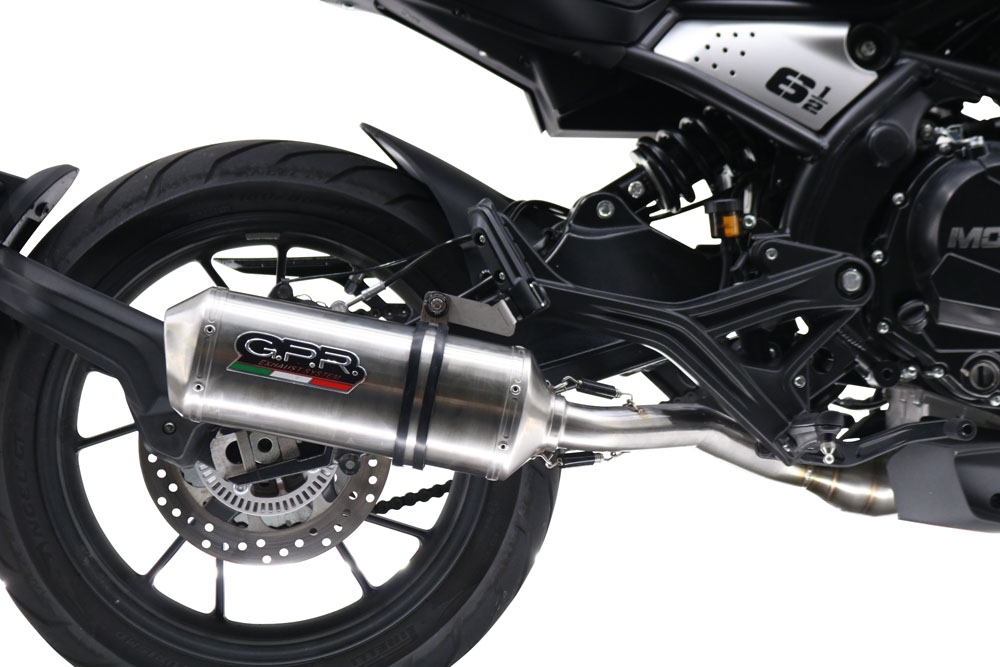 Esapament GPR compatibil cu Moto Morini Seiemmezzo Scr 2022  Sistem omologat legal de evacuare Mid-full, inclusiv db killer și catalizator detașabil,Satinox 