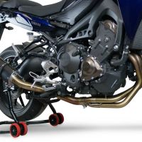 Exhaust compatible with Yamaha Tracer 9 2021-2024, Furore Evo4 Nero, Homologated legal full system exhaust, including removable db killer and catalyst