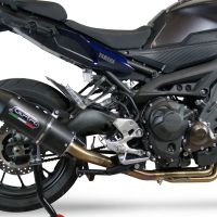 Exhaust compatible with Yamaha Tracer 9 2021-2024, Furore Evo4 Nero, Homologated legal full system exhaust, including removable db killer and catalyst