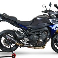 Exhaust compatible with Yamaha Tracer 9 2021-2024, Furore Evo4 Nero, Homologated legal full system exhaust, including removable db killer and catalyst