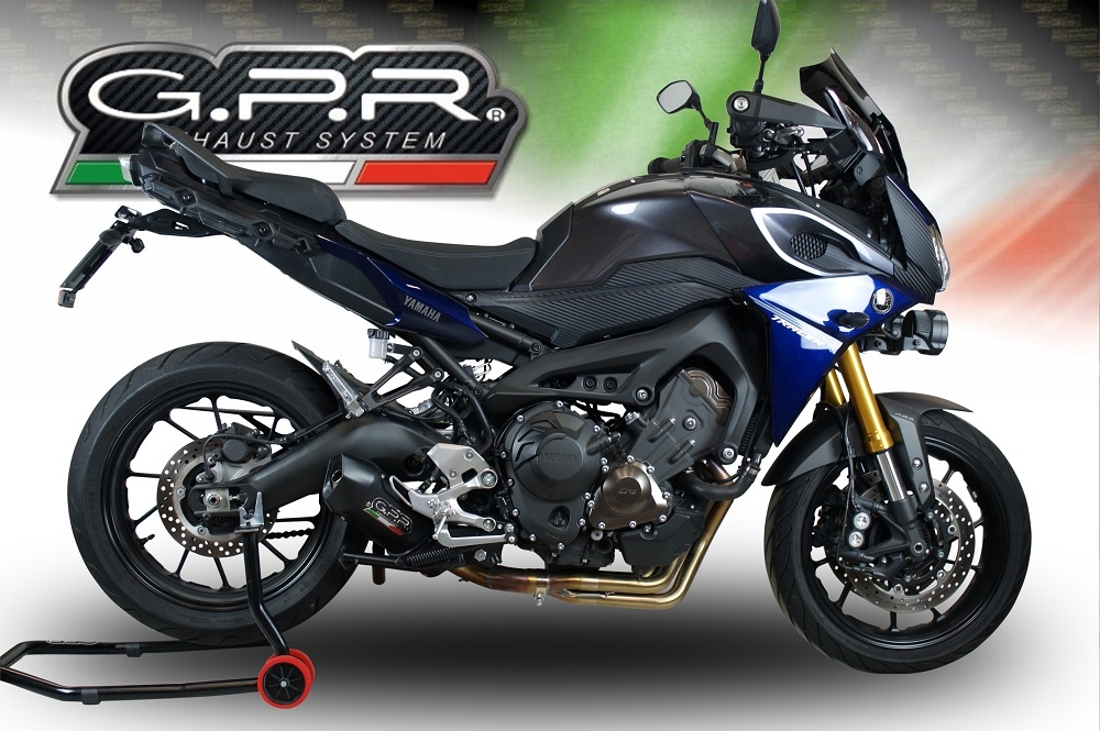 Exhaust compatible with Yamaha Mt-09 Tracer 900 2015-2016, Furore Nero, Homologated legal full system exhaust, including removable db killer