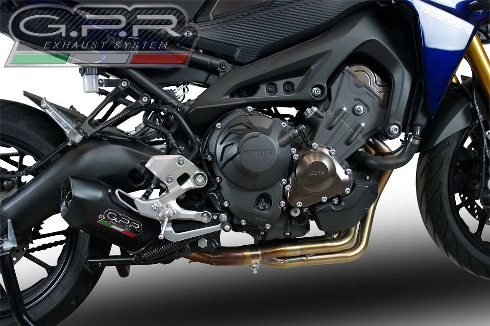 Exhaust compatible with Yamaha Mt-09 Tracer 900 2015-2016, Furore Nero, Homologated legal full system exhaust, including removable db killer