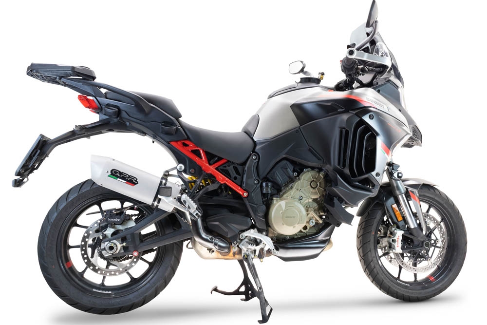 Exhaust compatible with Ducati Multistrada V4 - S 2022-2024, Albus Evo4, Homologated legal slip-on exhaust including removable db killer and link pipe