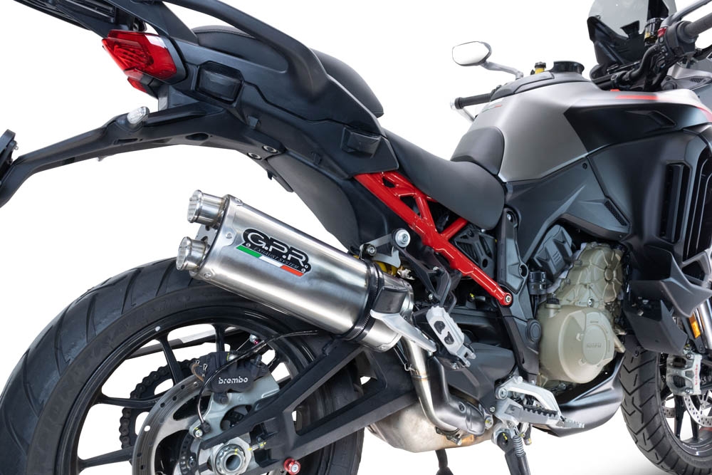 Esapament GPR compatibil cu Ducati Multistrada V4 - S 2022 Evacuare slip-on omologata, inclusiv db killer detașabil și cot de legătură,Dual Inox