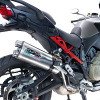 Esapament GPR compatibil cu Ducati Multistrada V4 - S 2022 Evacuare slip-on omologata, inclusiv db killer detașabil și cot de legătură,Dual Inox