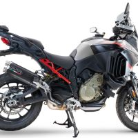 Esapament GPR compatibil cu Ducati Multistrada V4 Rally 2023 Evacuare slip-on omologata, inclusiv db killer detașabil și cot de legătură,Dual Poppy