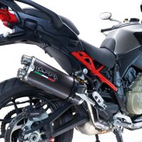 Esapament GPR compatibil cu Ducati Multistrada V4 Rally 2023 Evacuare slip-on omologata, inclusiv db killer detașabil și cot de legătură,Dual Poppy