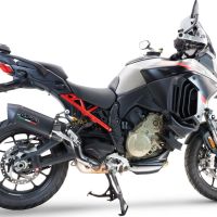 Esapament GPR compatibil cu Ducati Multistrada V4 Grand Tour 2024 Evacuare slip-on omologata, inclusiv db killer detașabil și cot de legătură,Furore Evo4 Nero