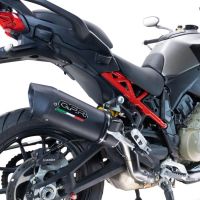 Esapament GPR compatibil cu Ducati Multistrada V4 Grand Tour 2024 Evacuare slip-on omologata, inclusiv db killer detașabil și cot de legătură,Furore Evo4 Nero