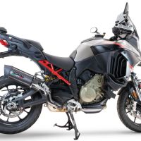 Esapament GPR compatibil cu Ducati Multistrada V4 - S 2022 Evacuare slip-on omologata, inclusiv db killer detașabil și cot de legătură,Furore Evo4 Poppy
