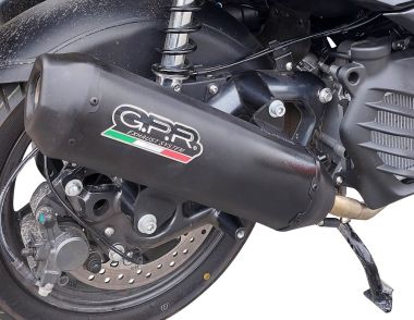 Exhaust compatible with Bmw C 400 X -GT 2019-2020, Pentaroad Black, Homologated legal slip-on exhaust including removable db killer, link pipe and catalyst